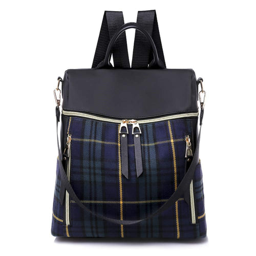Moda Tartán Mujer Mochila de Nylon Mochila de Bolsa de Mano Mochilas Casual Bolsa de Viaje