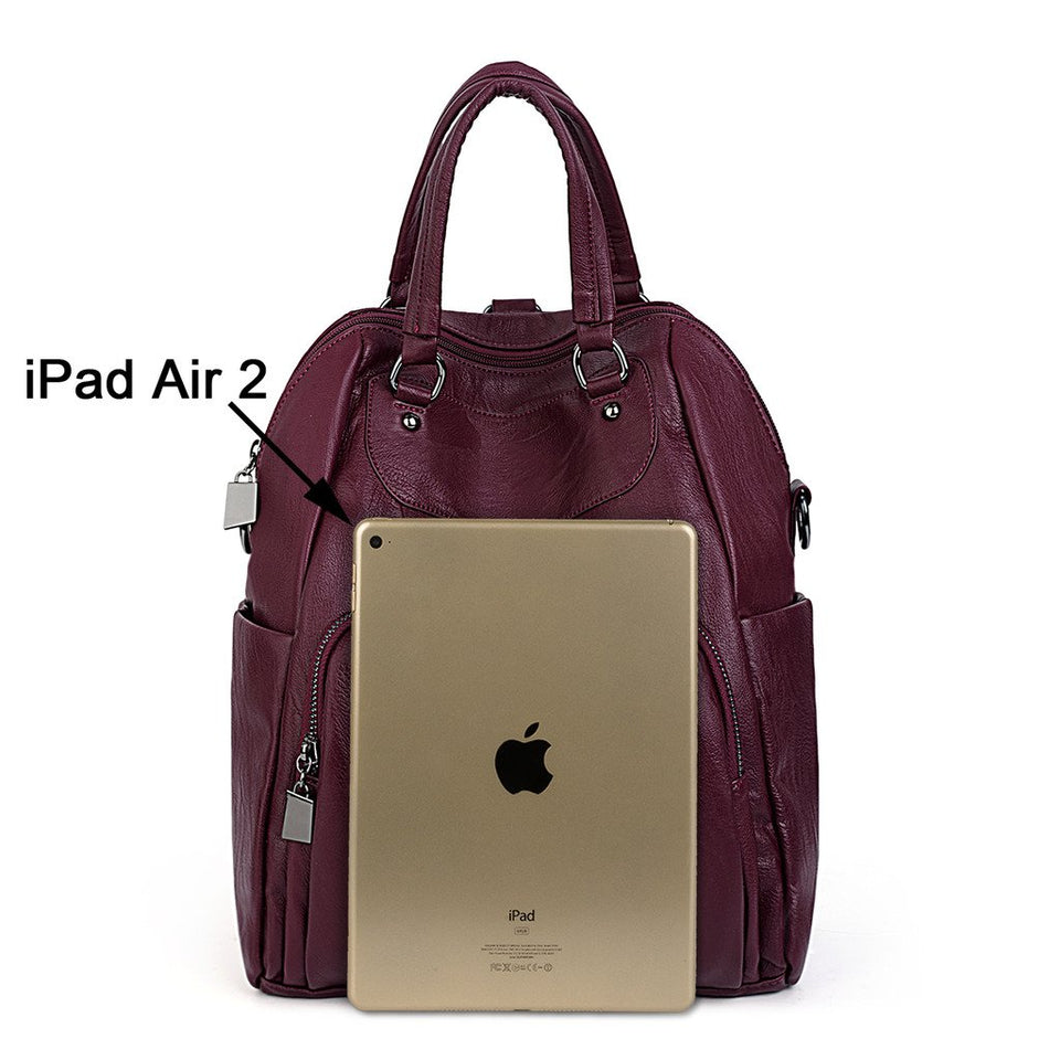 UTO Bolsa Mochila de Dama Mujer Moda Cuero Sintético Crossbody Bolsa de Hombro con Asas