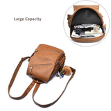 MELANSAY Mochila de Moda Mochila, Mujer Mochila de Cuero de Viaje Ocio PU Bolsa de Dibujos Animados Tassel,Marrón