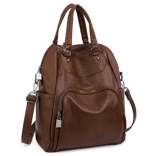 UTO Bolsa Mochila de Dama Mujer Moda Cuero Sintético Crossbody Bolsa de Hombro con Asas