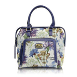 Bolsa de mujer mediana de mano con asas y correa crossbody Henney Bear. Tiernos estampados de ositos o ambientes naturales