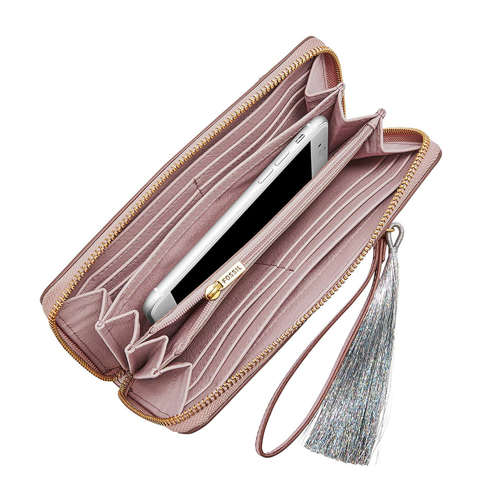 Fossil Logan RFID portafolios con cierre para mujer
